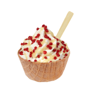 Sundae Extra Cheesecake Framboos,Soft Ice Corner,Angelo,Good Choice;Klein 3,35, Groot 3,85